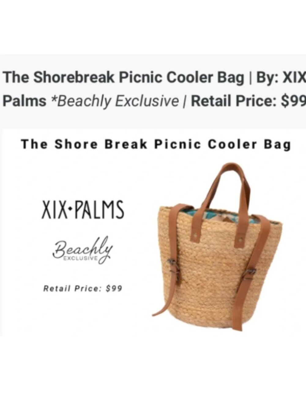 CLOSET CLOSEOUT SALE - XIX Palms Small Backpack - NWT